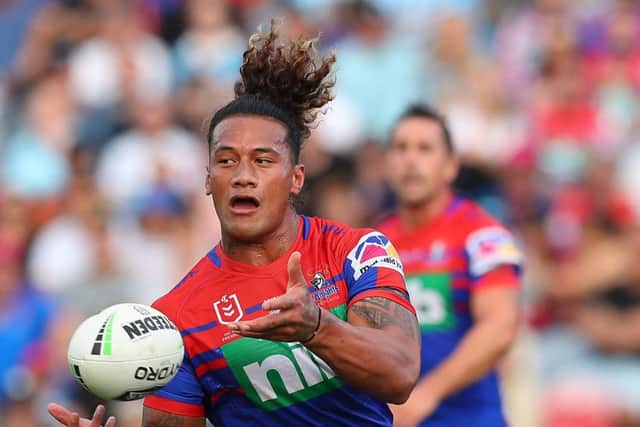 INCOMING: Newcastle Knights' James Gavet, in action against the Cronulla-Sutherland Sharks earlier this year. Picture: Tony Feder/Getty Images.
