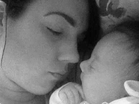 Lynsey Love pictured with baby Willow as a newborn. After a traumatic birth, says the Baildon mother, she fell into a deep depression. Image family's own.