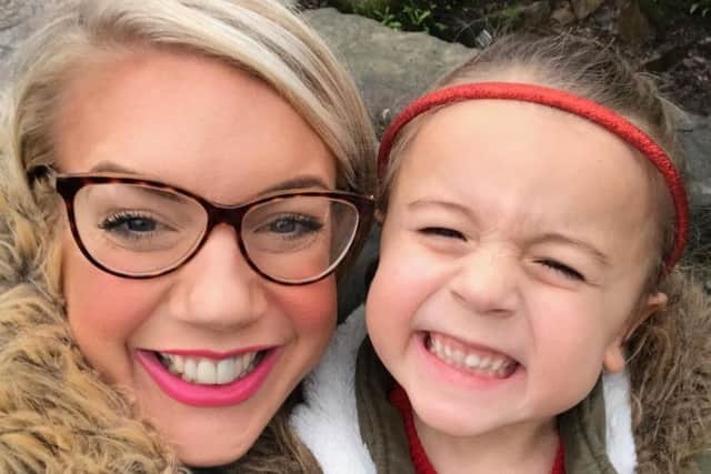 After feeling isolated and overwhelmed as a new mother, Lynsey Love said exercise was something that helped, as she could do it with daughter Willow, pictured, and toddler Jasper, now aged two. Image: Family own.