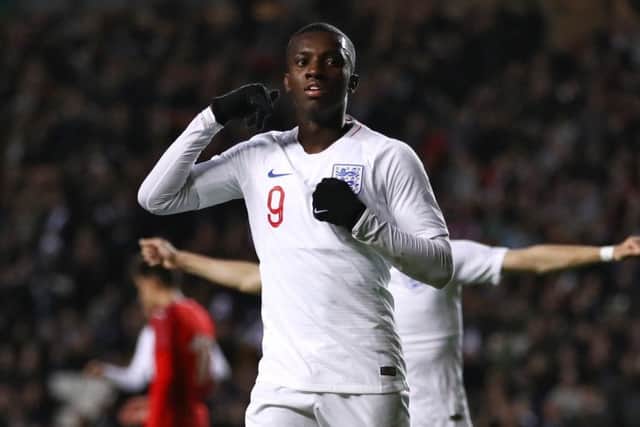 England's Eddie Nketiah issued a play me plea after scoring a hat-trick for England Under-21s on Tuesday (Picture: PA)