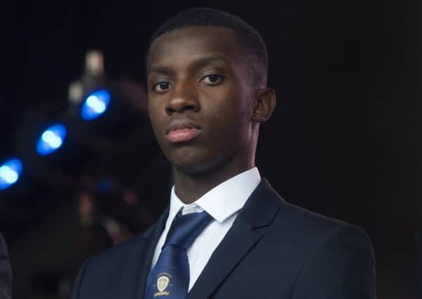 Eddie Nketiah at a party in Millennium Square for Leeds United celebrating their 100 anniversary of the club. (Picture: Tony Johnson)