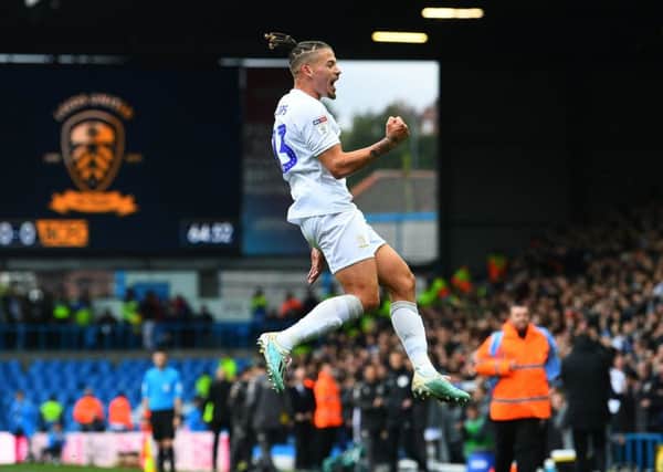 United's Kalvin Phillips celebrates scoring the winning goal. Picture Jonathan Gawthorpe