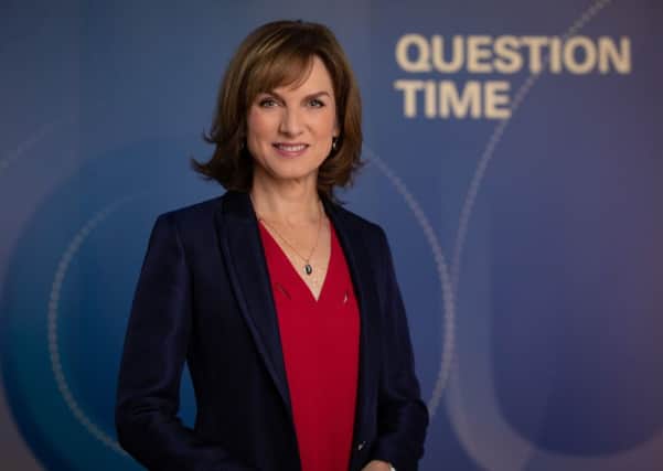 Question Time presenter Fiona Bruce.