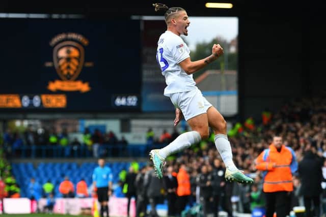 Winner: Leeds United's Kalvin Phillips celebrates scoring the winning goal. Picture: Jonathan Gawthorpe