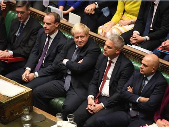 Boris Johnson in the House of Commons on Saturday. Photo: PA