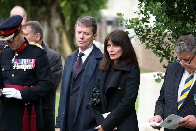 Davina and Nicky attend a military funeral. Credit: ITV.