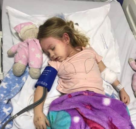 Myla had to have weekly blood transfusion at Sheffield Children's Hospital