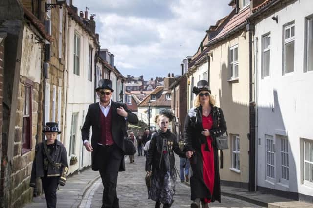 A goth family explore Whitby