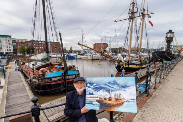 Larry Malkin, local artist from Welwick, East Yorkshire, who has painted all the pictures for the calendar.