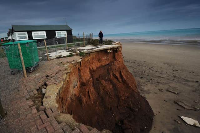 Coastal erosion was not only threatening chalets, but homes, infrastructure and a main road Pictures Simon Hulme
