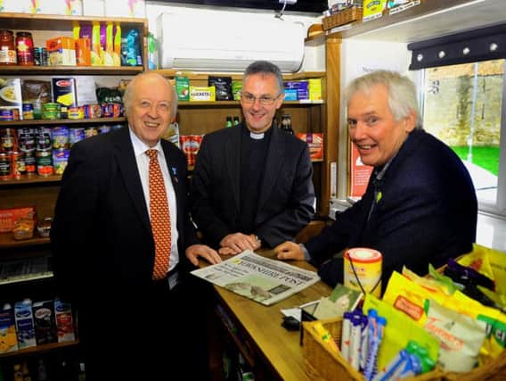 Members of the new Rural Commission, set up by North Yorkshire County Council, were at the George and Dragon community-owned pub at Hudswell near Richmond yesterday. Pictured are (left to right) Councillor Carl Les, leader of North Yorkshire County Council, the Reverend John Dobson, Dean of Ripon Cathedral, and Martin Booth, a community worker and social entrepreneur. Picture by Gary Longbottom.