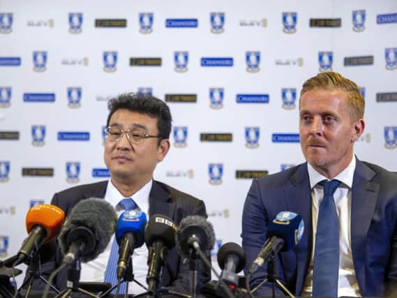 Sheffield Wednesday manager Garry Monk (right), with chairman Dejphon Chansiri (left).
