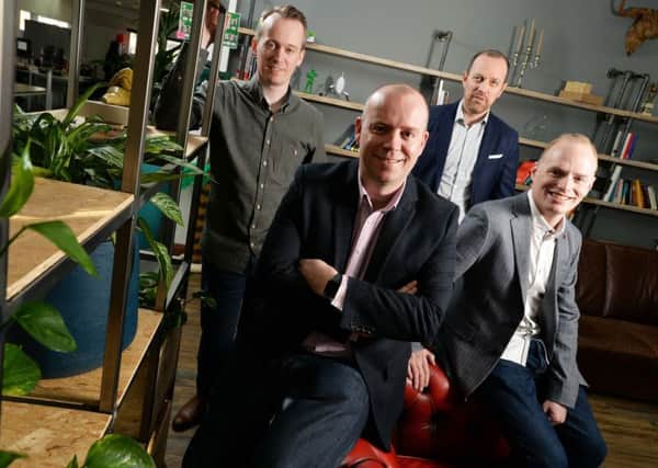 Infinity Works founders Dan Rathbone (left) Paul Henshaw, Matt Gaffney and Tom Walton. Picture: Bruce Rollinson