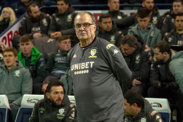 Leeds United head coach, Marcelo Bielsa, pictured at Deepdale. on Tuesday night.  Picture: Bruce Rollinson