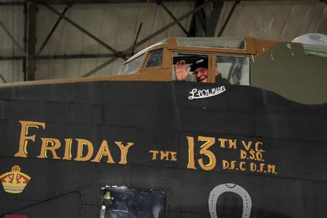 Halifax Bomber 80th Anniversary, at the Yorksihire Air Museum, Flt Lt George Dunn aged 97 pictured..24th October 2019.Picture by Simon Hulme.