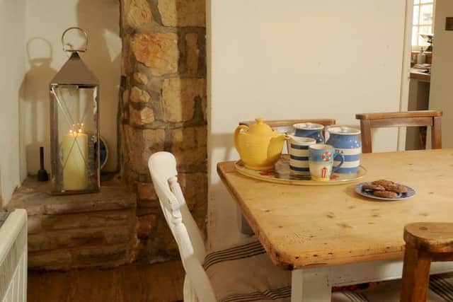 The dining table that Sophie carried up to the cottage by herself.