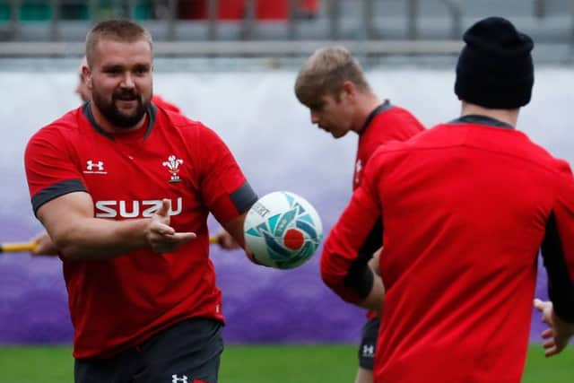 BE PREPARED: Prop Tomas Francis  takes part in a training session at Prince Chichibu Memorial Rugby Ground in Tokyo earlier this week. Picture: Odd Anderson/AFP via Getty Images.