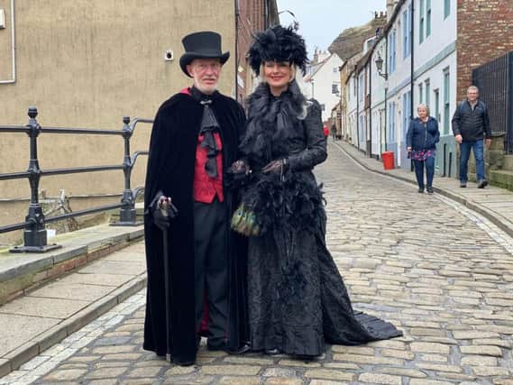 Damian and Jayne Playfoot, from Leeds, in gothic attire