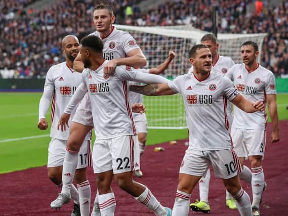 Lys Mousset of Sheffield United celebrates scoring the equalising goal: James Wilson/Sportimage