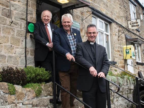 Coun Carl Les, Leader North of Yorkshire County Council, Martin Booth, Rural Commissioner and Hudswell community member, and The Very Rev John Dobson DL, Dean of Ripon (chairman).