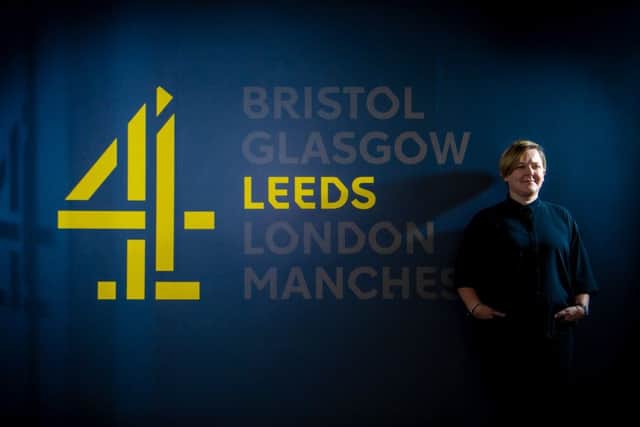 Channel 4 boss Sinead Rocks at the broadcaster's temporary offices in Leeds.