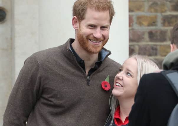 The Duke of Sussex with Lisa Johnston at the launch of Team UK for the Invictus Games The Hague 2020