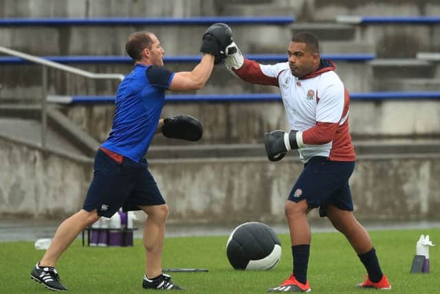 England's Kyle Sinckler during the training session at Fuchu Asahi Football Park, Tokyo. Picture: Adam Davy/PA