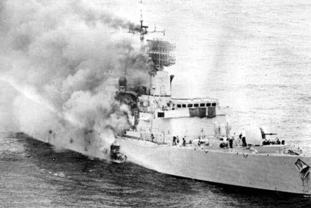 Twenty people died when the HMS Sheffield was hit during the Falklands War (pic: PA)