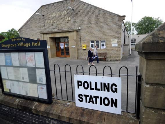 A Polling Station at Gargrave Village Hall. Photo: Simon Hulme