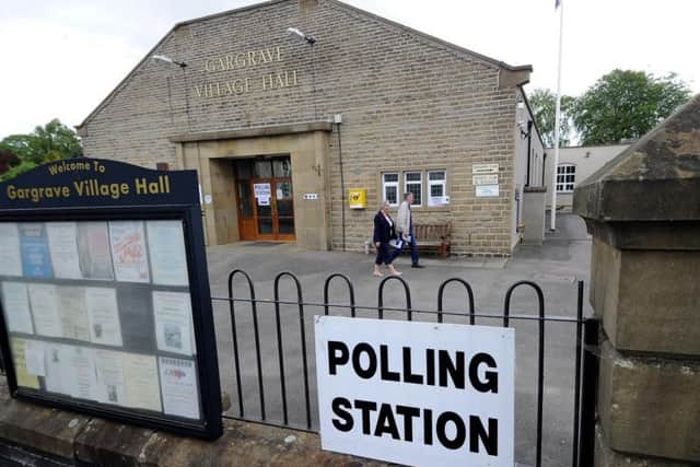 A Polling Station at Gargrave Village Hall. Photo: Simon Hulme
