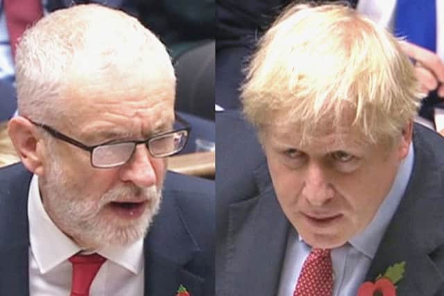 The main parties have become more polarising under Jeremy Corbyn (left) and Boris Johnson (right).