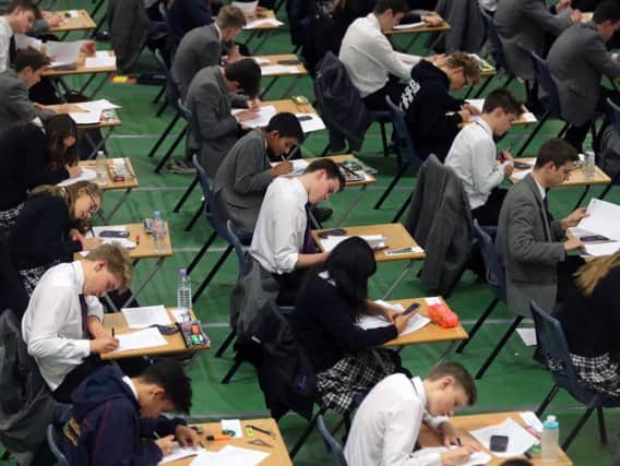 Students under exam conditions