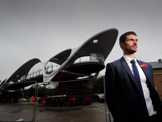 Project Manager Tom Peckitt pictured by the new 12m footbridge Picture: Simon Hulme