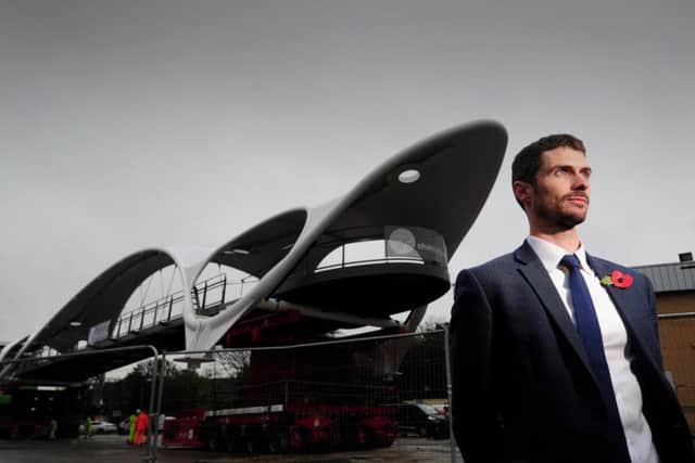 Project Manager Tom Peckitt pictured by the new 12m footbridge Picture: Simon Hulme