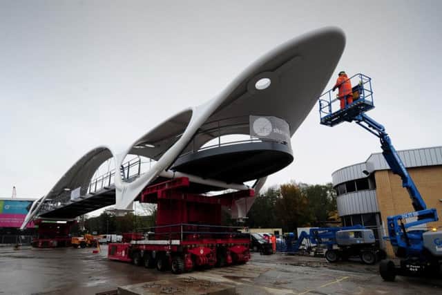 The bridge will be moved into place by two huge mobile platforms operated by remote control Picture Simon Hulme