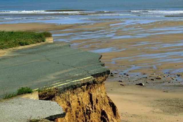 A coastal road at Skipsea which has disappeared into the sea due to the coastal erosion. Picture by Gary Longbottom.