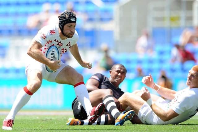 Rob Vickerman runs with the ball during the Gold Coast Sevens Cup quater final match between Fiji and England in October 2013. Picture: Matt Roberts/Getty Images