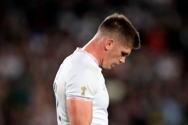 England's Owen Farrell shows his disappointment at Yokohama Stadium. Picture: Adam Davy/PA