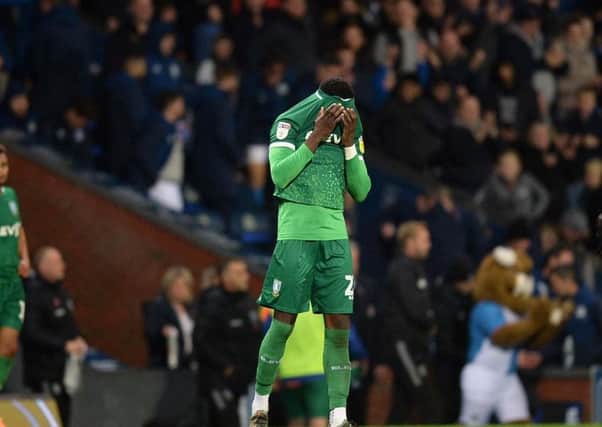 A dejected Dominic Iorfa after Rovers late two goals floor the Owls. PIC: Steve Ellis