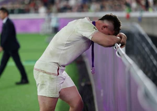 AGONY: Tom Curry shows his despair after England's World Cup Final loss to South Afsrica on Saturday at Yokohama Stadium. Picture: David Davies/PA
