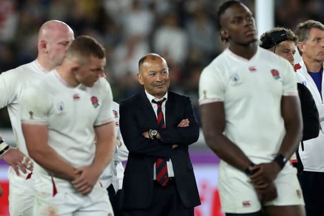 NOT TO BE: England head coach Eddie Jones looks on after defeat to South Africa at Yokohama Stadium. Picture: David Rogers/Getty Images