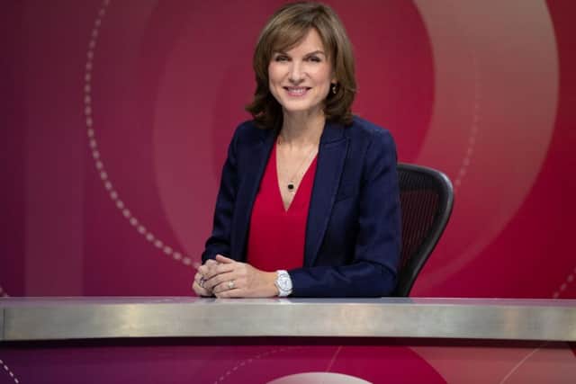 Fiona Bruce is the first female presenter of Question Time.