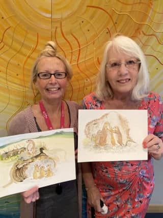 Tracey  Barker, left, with Pamela Redfern who has illustrated Dust Puppy the Prairie Dog