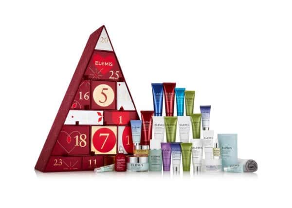 Elemis 25 Days of Beauty Advent Calendar, £165. Filled with 25 skincare surprises for you to discover and enjoy. Pro-Collagen Marine Cream 50ml FULL SIZE
Pro-Collagen Cleansing Balm 20g and Luxury Cleansing Cloth
Pro-Collagen Hydra Gel Eye Masks 1 Sachet
Pro-Collagen Rose Facial Oil 5ml
Pro-Radiance Cream Cleanser 30ml
Cellular Recovery Skin Bliss Capsules 14
Balancing Lavender Toner 50ml
Instant Refreshing Gel 20ml
Peptide4 Thousand Flower Mask 15m
Peptide4 Plumping Pillow Mask 15ml
Peptide4 Adaptive Day Cream 15ml 
Superfood Facial Wash 30ml
Superfood Day Cream 20ml
 Superfood Night Cream 20ml
Superfood Vital Veggie Mask 15ml 
Superfood Berry Boost Mask 15ml 
Frangipani Monoi Body Oil 35ml 
Frangipani Monoi Shower Cream 50ml 
Frangipani Monoi Body Cream 50ml
Pro-Radiance Illuminating Flash Balm 15ml 
Dynamic Resurfacing Facial Wash 50ml
 Pro-Collagen Eye Renewal 5ml 
Pro-Collagen Insta-Smooth Primer 5ml 
Skin Nourishing Body Cream 50ml
 Gentle Foaming Facial Wash 30ml

. Worth £339.55