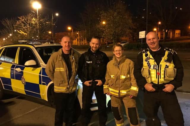 Holly Lynch went out with firefighters and police officers in Calderdale in 2017.