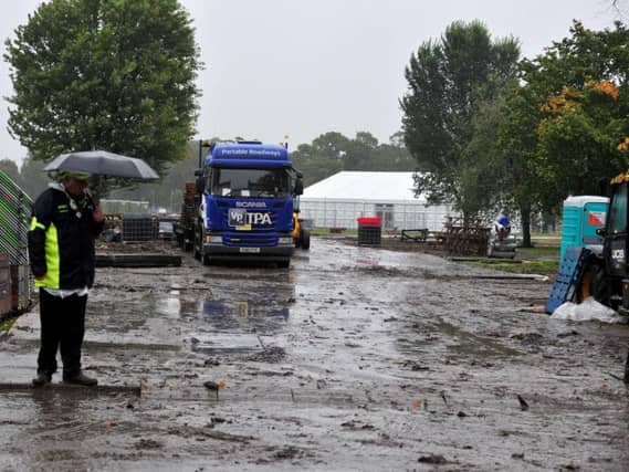 The clean up operation at the Stray park in Harrogate following the UCI World Championships. Credit: Gerard Binks