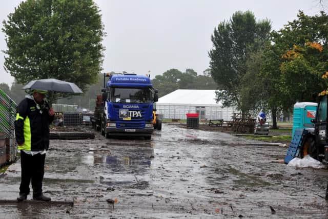The clean up operation at the Stray park in Harrogate following the UCI World Championships. Credit: Gerard Binks