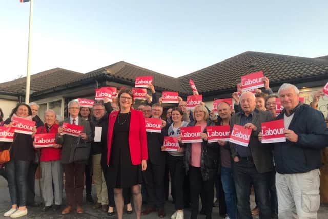 Sally Gimson with local Labour members.