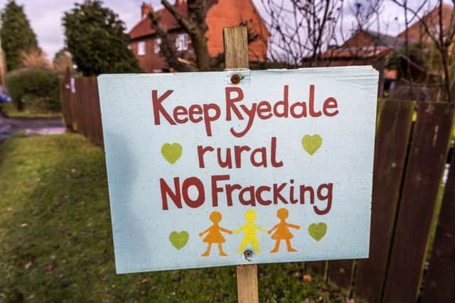 Anti-fracking signs line roads in Ryedale.