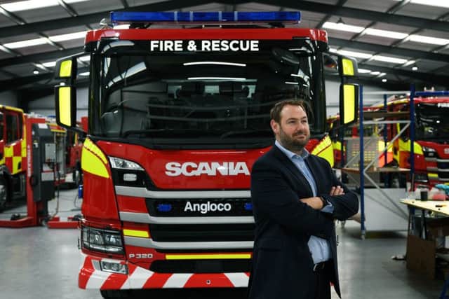Alistair Brown, managing director of Batley-based fire and resuce vehicle manufacturer Angloco, which was established in 1965. Pic: Jonathan Gawthorpe.